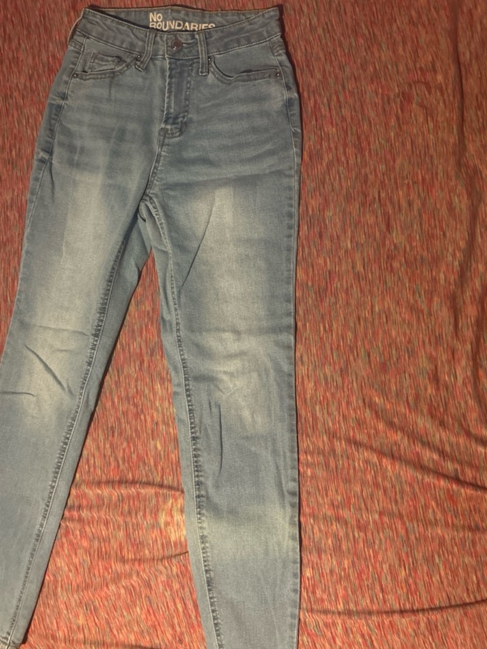 No Boundaries Women's Light Blue High-Rise Skinny Jeans